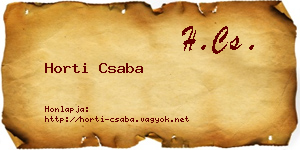 Horti Csaba névjegykártya